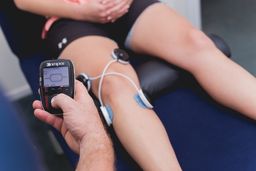 Electrical stimulation application to the knee